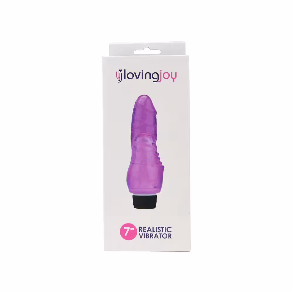 Loving Joy 7 inch Realistic Vibrator Purple image 6