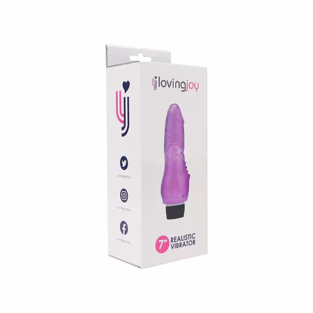 Loving Joy 7 inch Realistic Vibrator Purple image 7