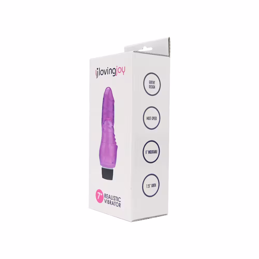 Loving Joy 7 inch Realistic Vibrator Purple image 8