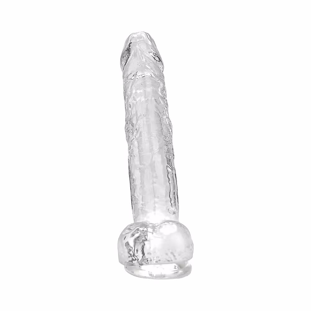 Loving Joy 8 Inch Dildo with Balls Clear image 3