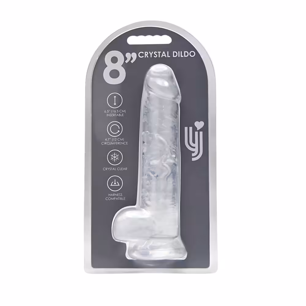 Loving Joy 8 Inch Dildo with Balls Clear image 6