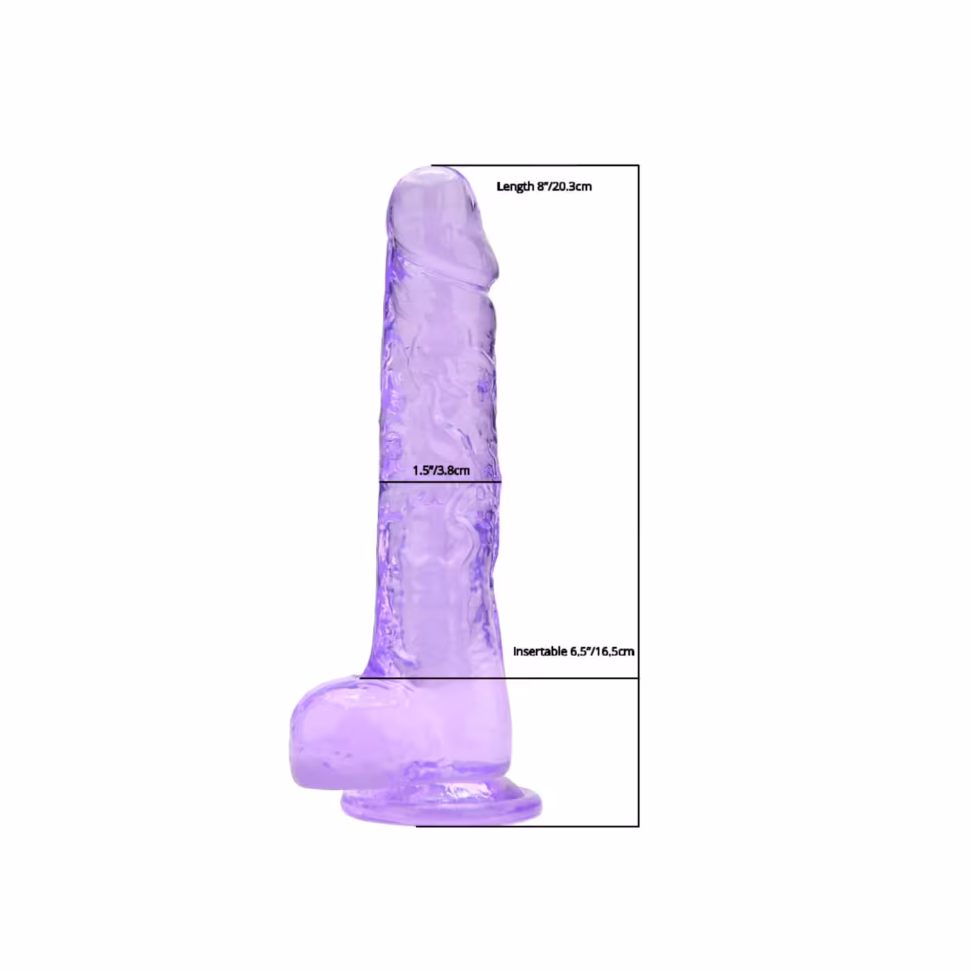 Loving Joy 8 Inch Dildo with Balls Purple image 5