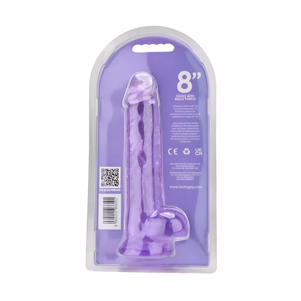 Loving Joy 8 Inch Dildo with Balls Purple image 8