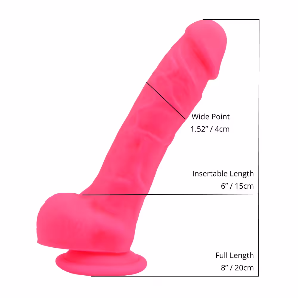 Loving Joy 8 Inch Realistic Silicone Dildo with Suction Cup and Balls Pink image 4