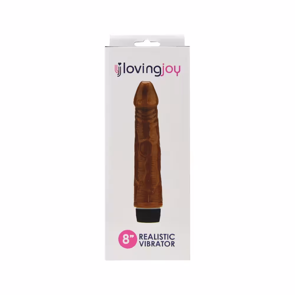 Loving Joy 8 inch Realistic Vibrator Brown image 6