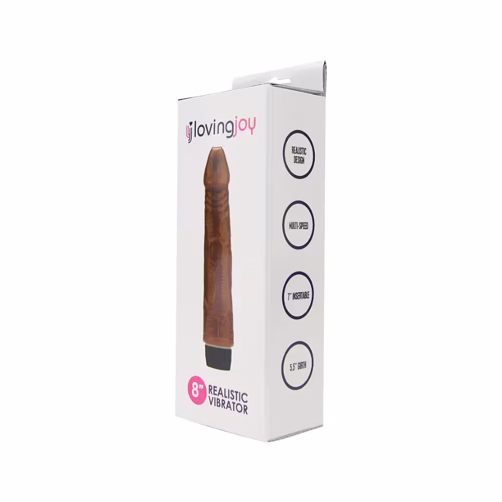Loving Joy 8 inch Realistic Vibrator Brown image 7