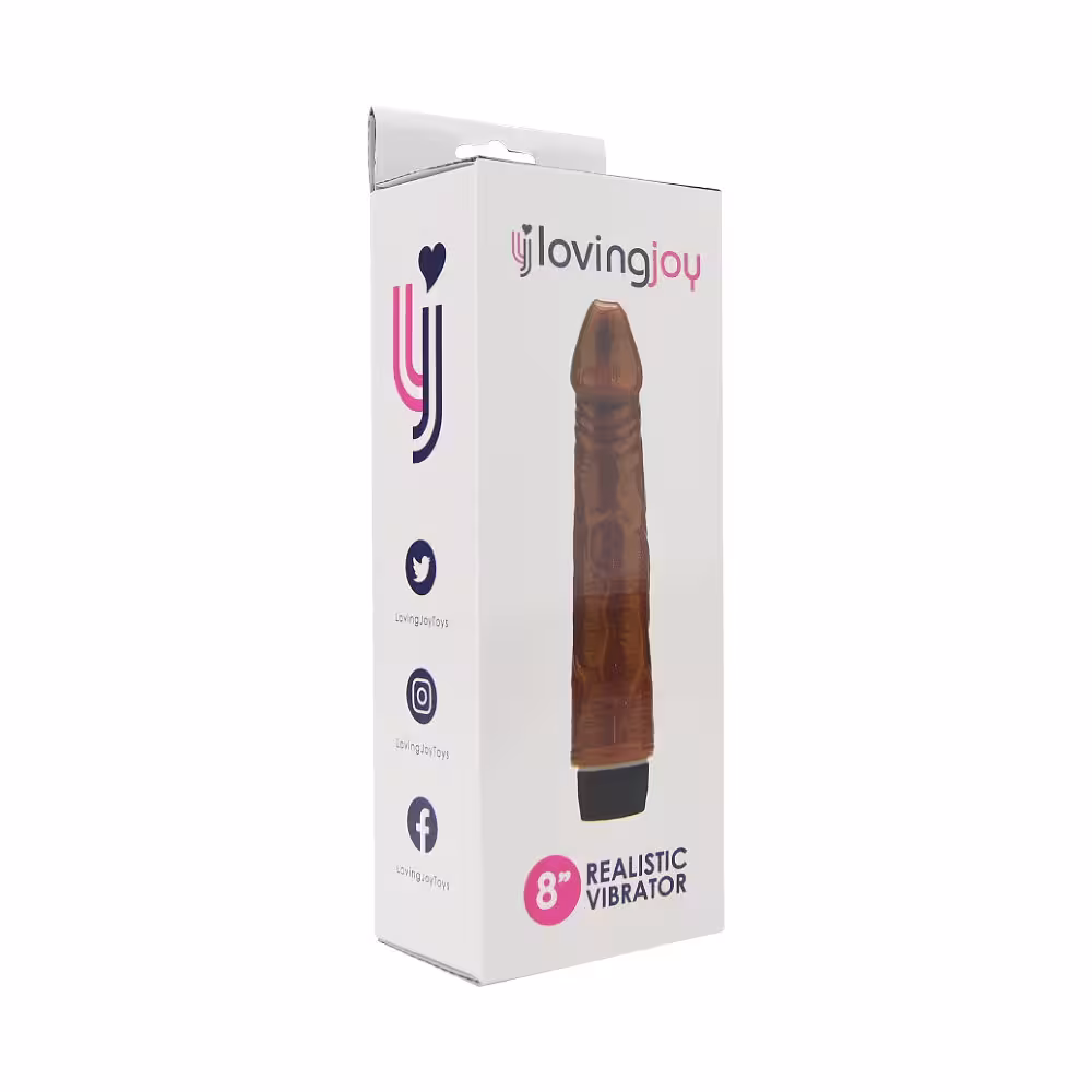 Loving Joy 8 inch Realistic Vibrator Brown image 8