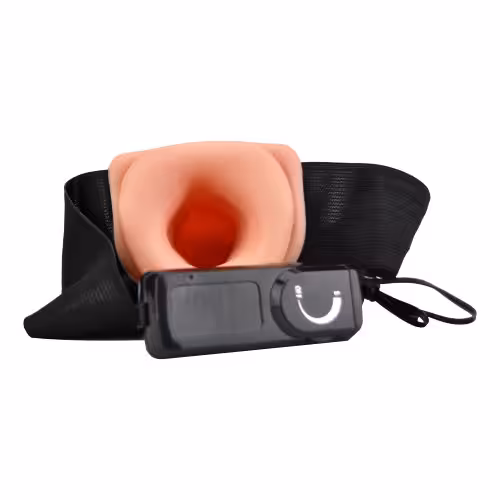 Loving Joy 8 Inch Vibrating Hollow Strap On Vanilla image 3