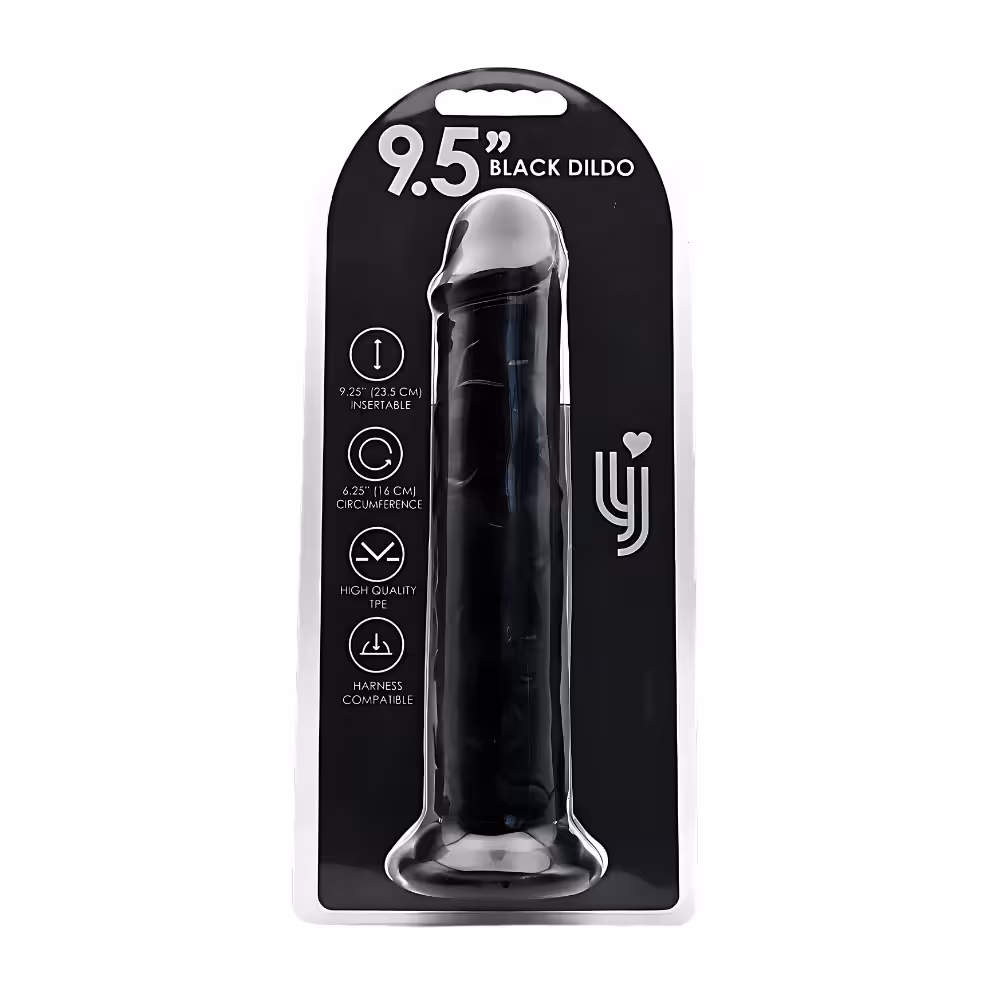 Loving Joy 9.5 Inch Suction Cup Dildo Black image 4