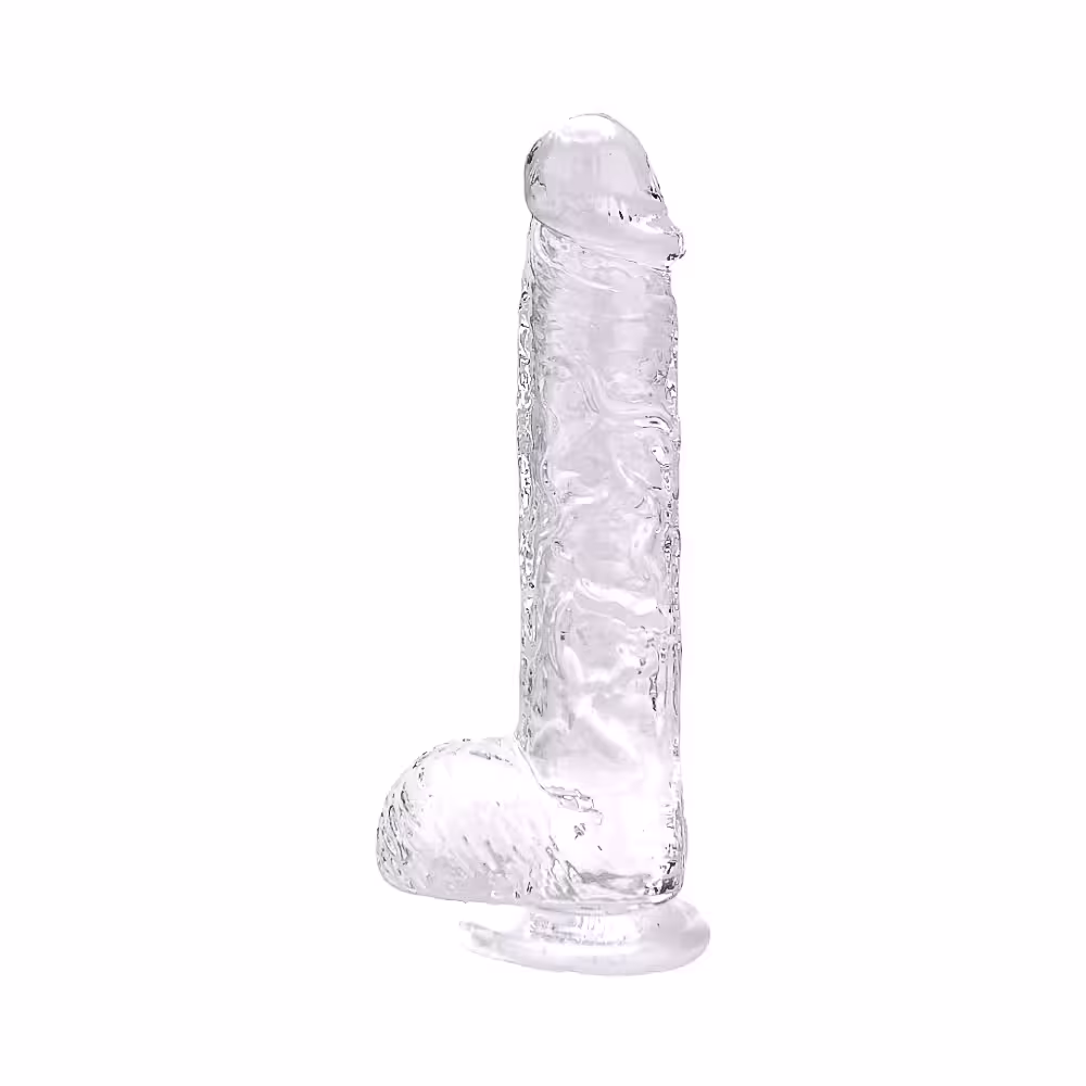 Loving Joy 9 Inch Dildo with Balls Clear image 4