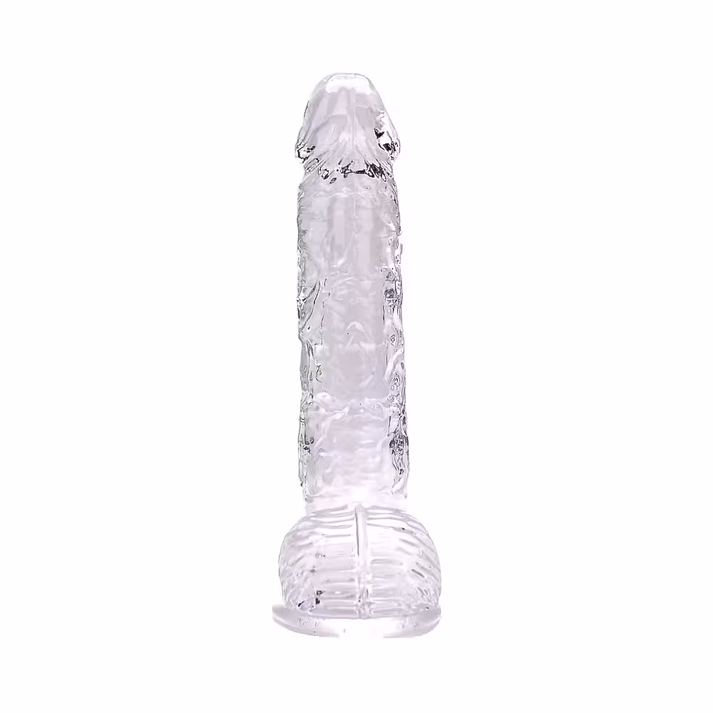 Loving Joy 9 Inch Dildo with Balls Clear image 5