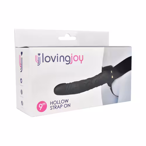 Loving Joy 9 Inch Hollow Strap On Black image 5