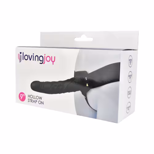Loving Joy 9 Inch Hollow Strap On Black image 6