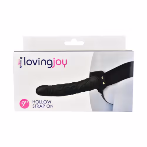 Loving Joy 9 Inch Hollow Strap On Black image 7