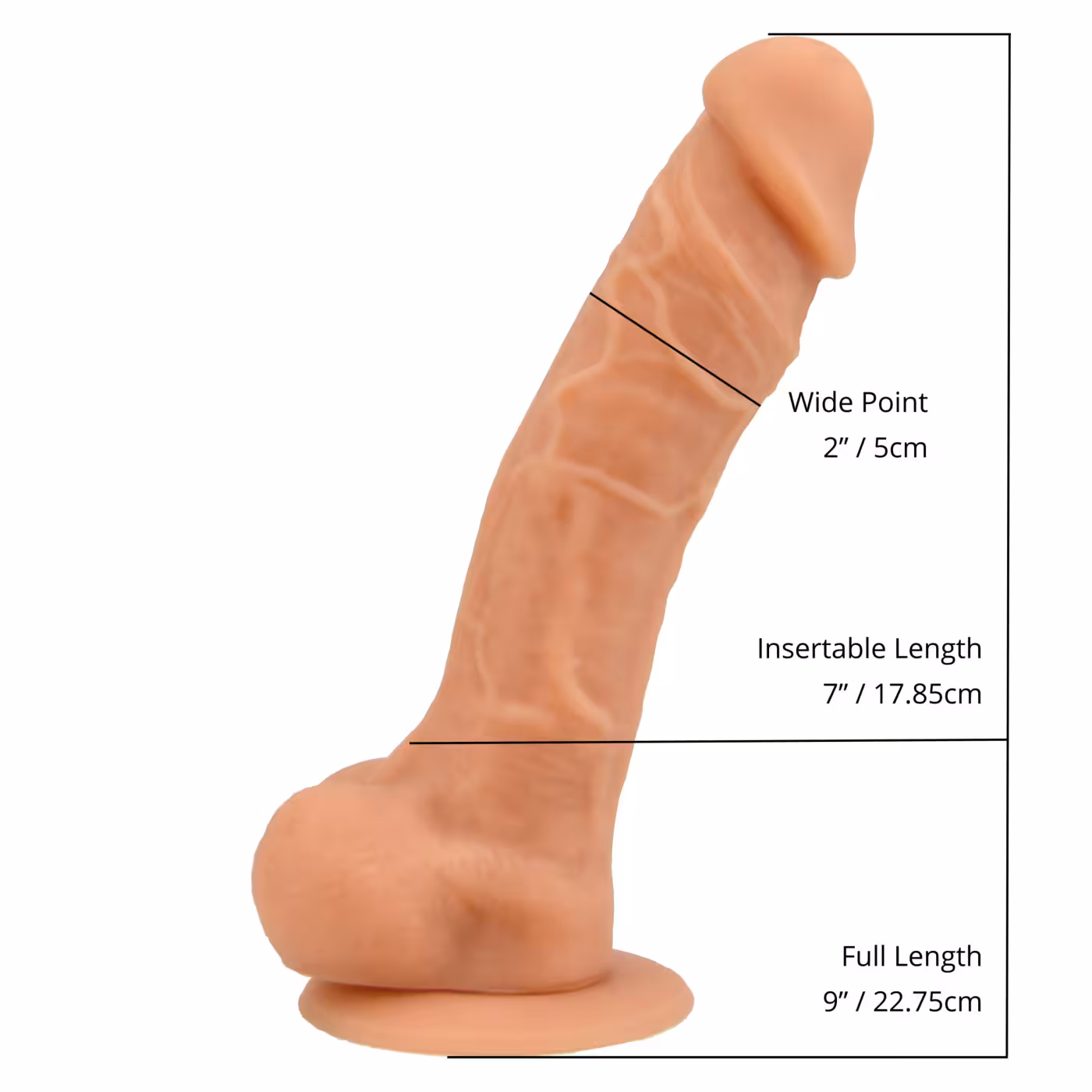 Loving Joy 9 Inch Realistic Silicone Dildo with Suction Cup and Balls Vanilla image 4