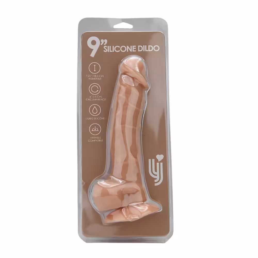 Loving Joy 9 Inch Realistic Silicone Dildo with Suction Cup and Balls Vanilla image 6