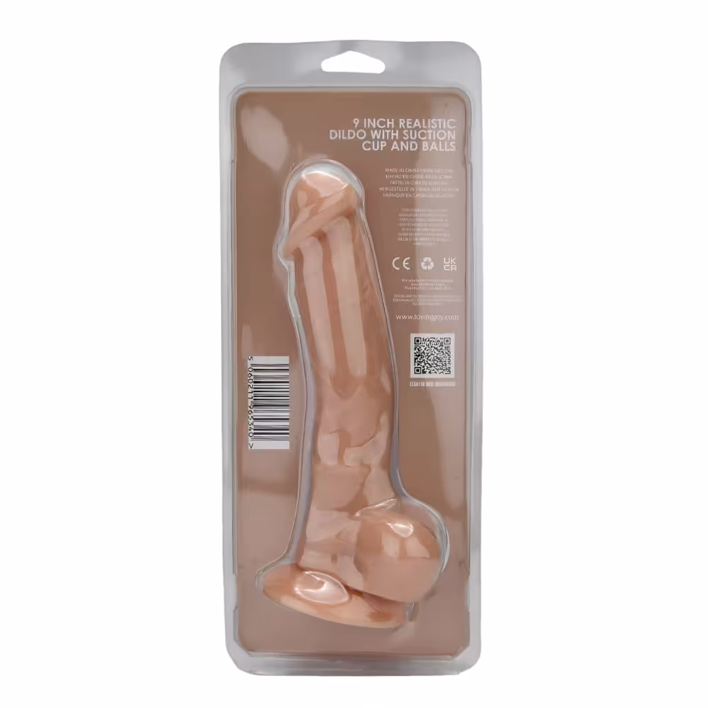 Loving Joy 9 Inch Realistic Silicone Dildo with Suction Cup and Balls Vanilla image 7