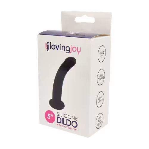 Loving Joy Curved 5 Inch Silicone Dildo with Suction Cup image 2