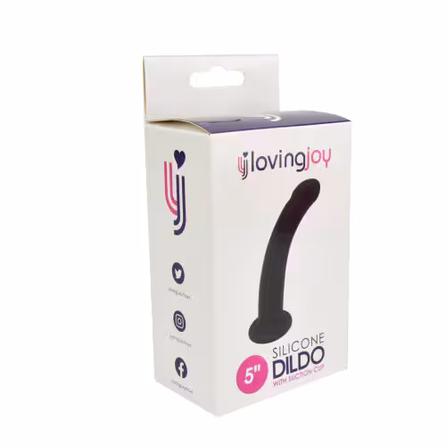 Loving Joy Curved 5 Inch Silicone Dildo with Suction Cup image 3