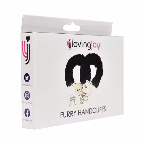 Loving Joy Furry Handcuffs Black image 3