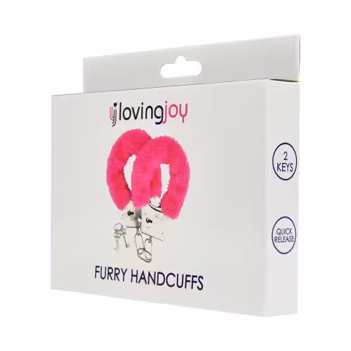 Loving Joy Furry Handcuffs Pink image 3