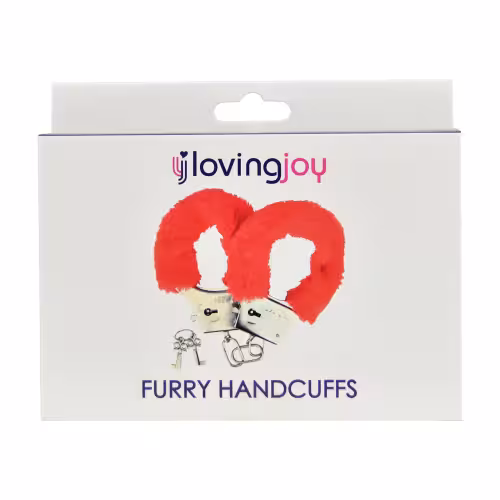 Loving Joy Furry Handcuffs Red image 2