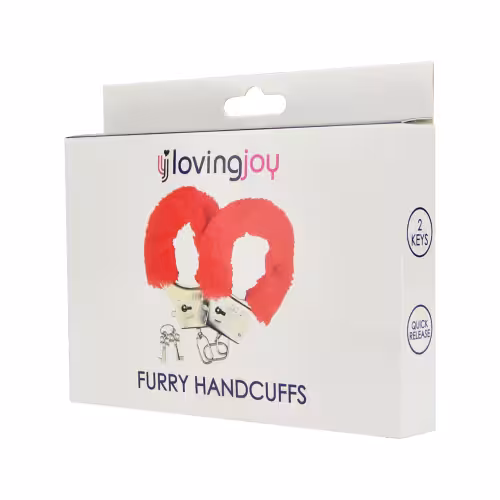 Loving Joy Furry Handcuffs Red image 3