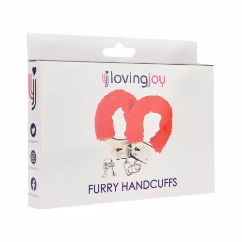 Loving Joy Furry Handcuffs Red image 4