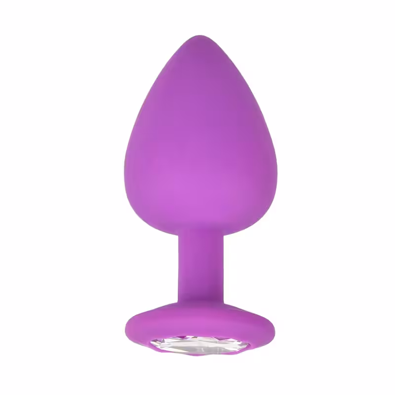 Loving Joy Jewelled Silicone Butt Plug Purple -Large image 2