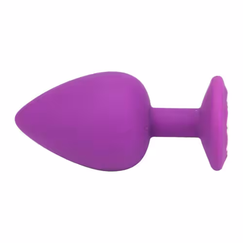 Loving Joy Jewelled Silicone Butt Plug Purple -Large image 4