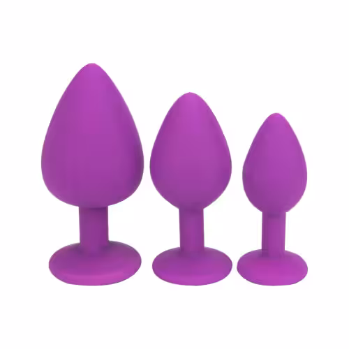 Loving Joy Jewelled Silicone Butt Plug Purple -Large image 6