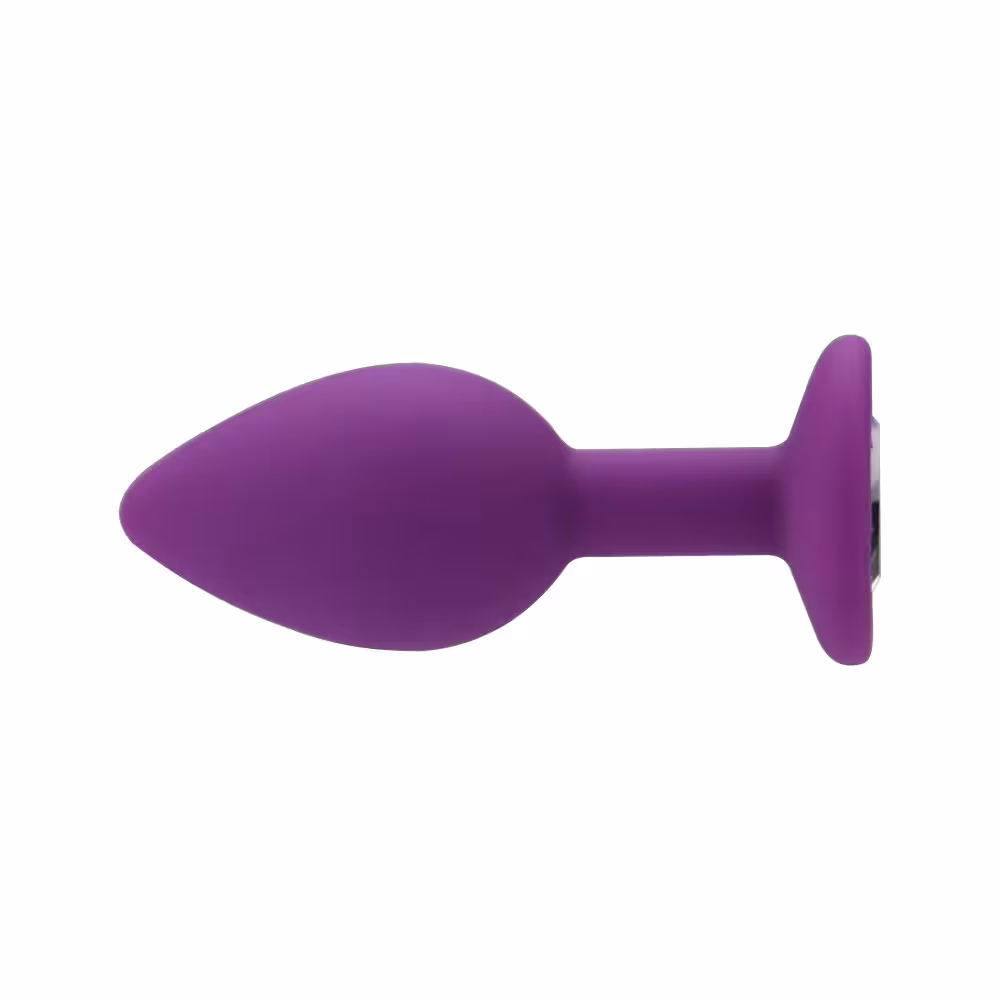 Loving Joy Jewelled Silicone Butt Plug Purple -Small image 2