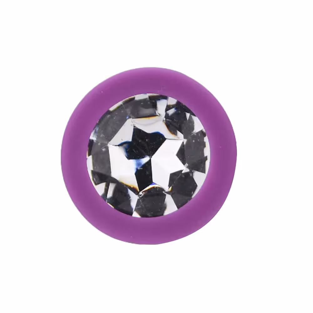 Loving Joy Jewelled Silicone Butt Plug Purple -Small image 4