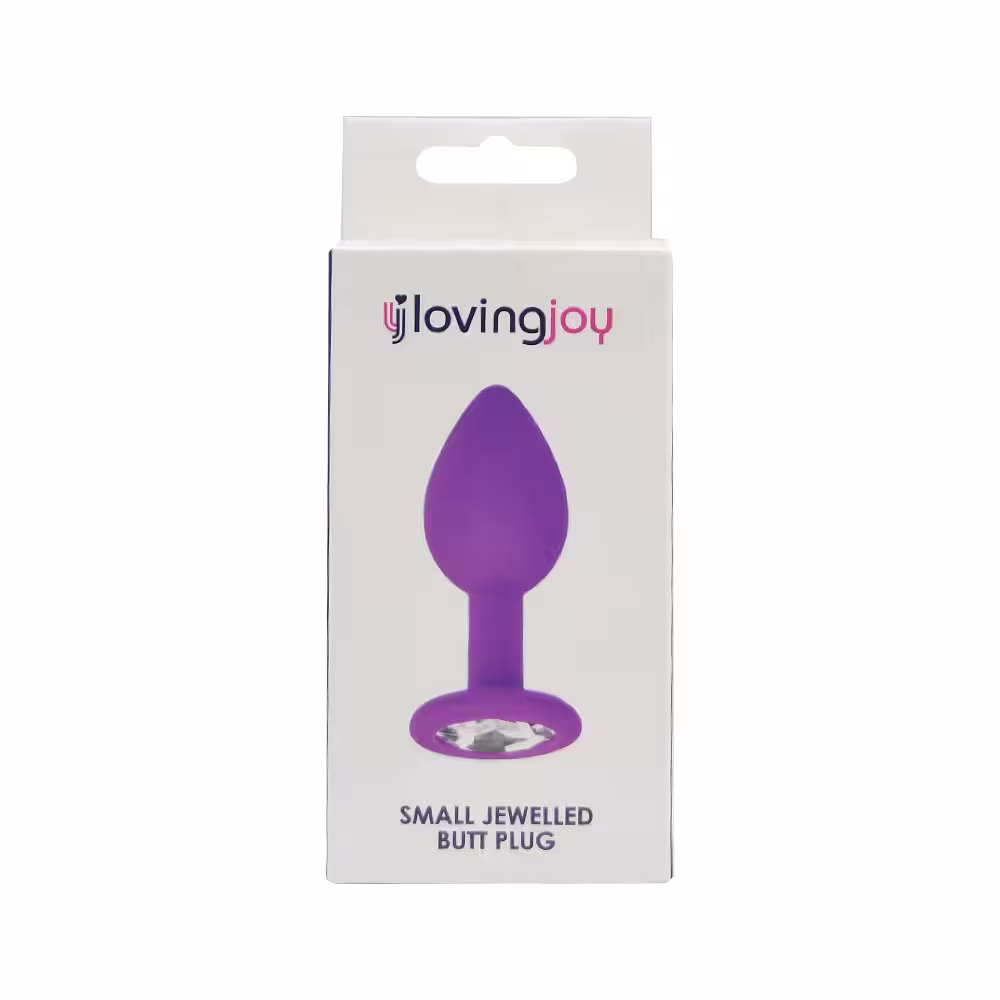 Loving Joy Jewelled Silicone Butt Plug Purple -Small image 6