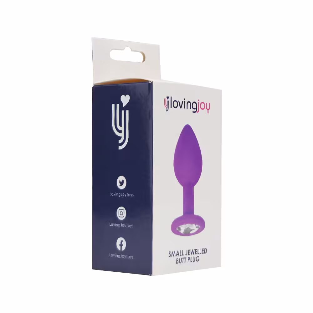 Loving Joy Jewelled Silicone Butt Plug Purple -Small image 8