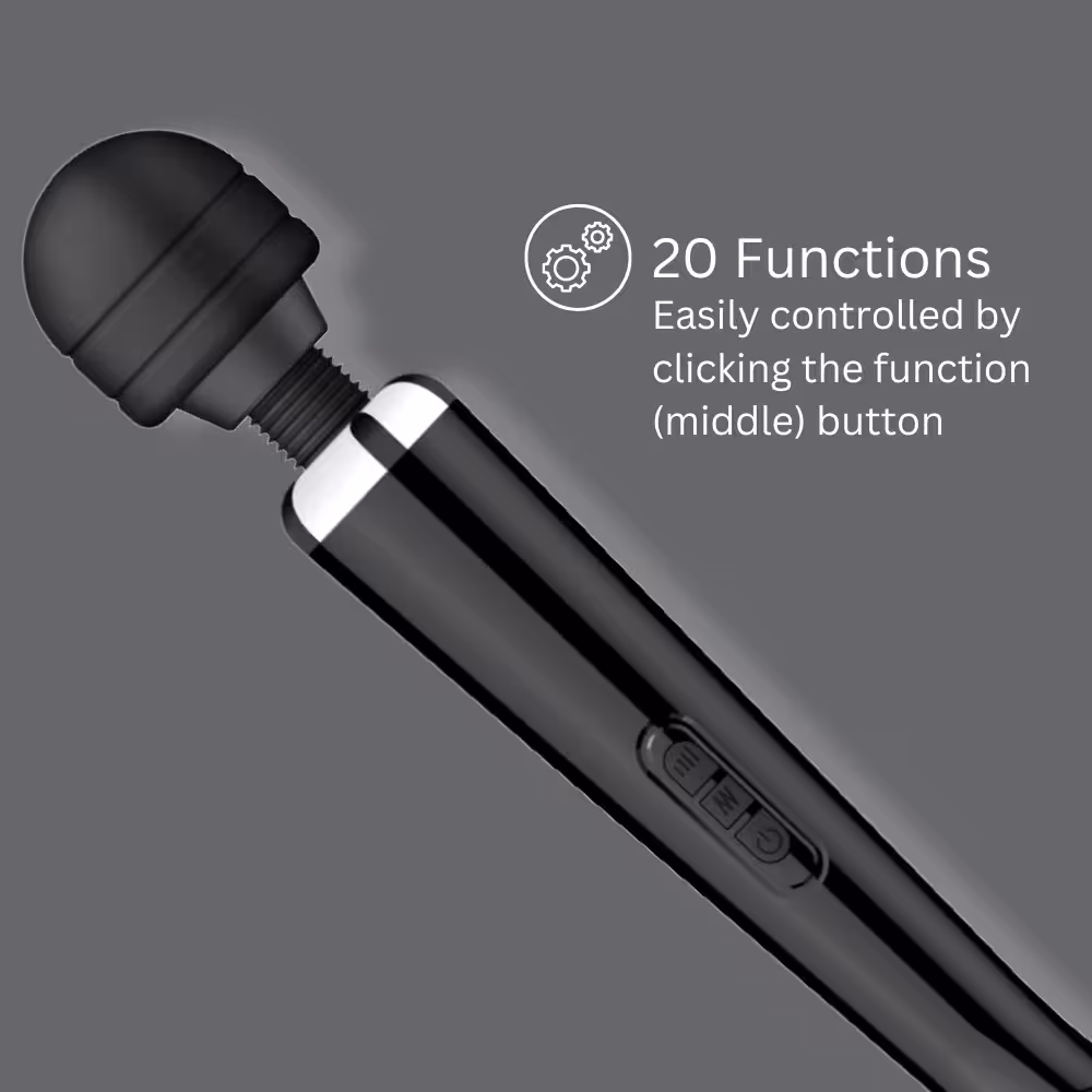 Loving Joy Rechargeable Magic Wand Vibrator Black image 3