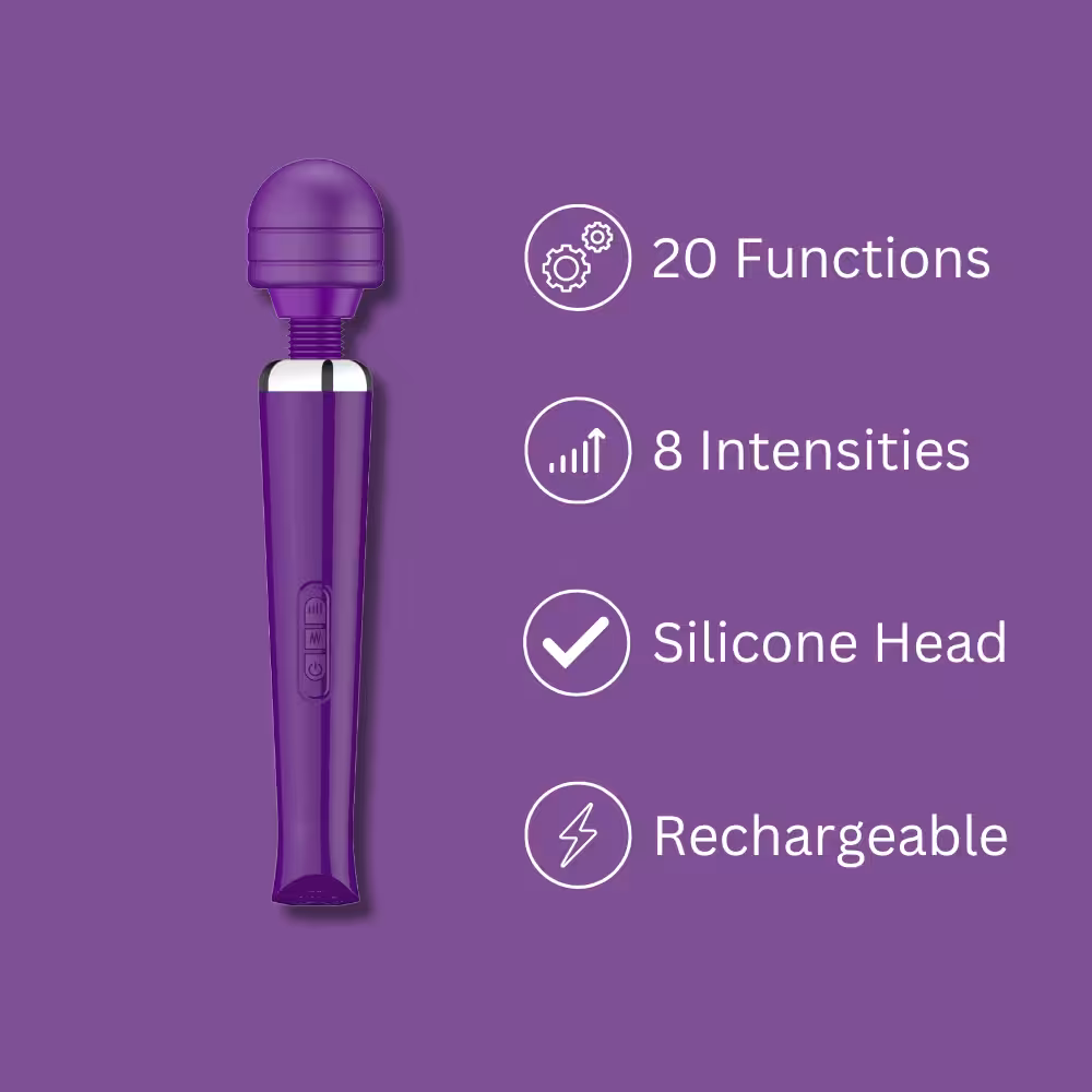 Loving Joy Rechargeable Magic Wand Vibrator Purple image 2