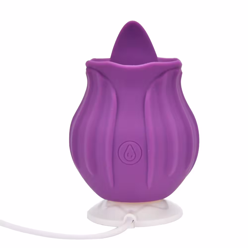Loving Joy Rose Licking Clitoral Vibrator Purple image 5