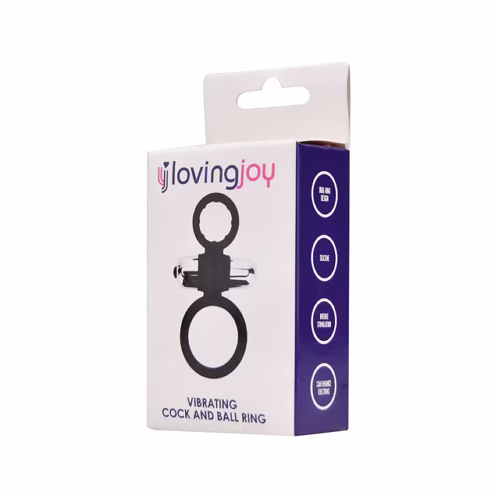 Loving Joy Silicone Vibrating Cock and Ball Ring image 5