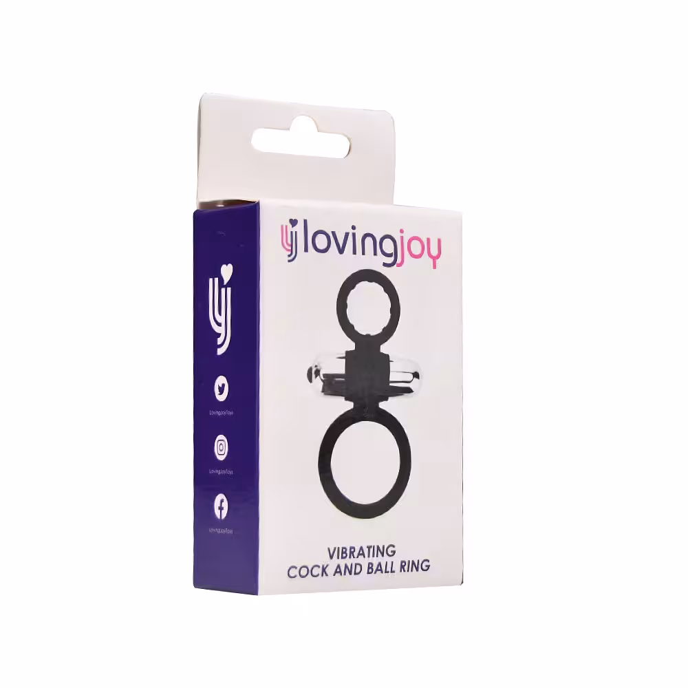 Loving Joy Silicone Vibrating Cock and Ball Ring image 6