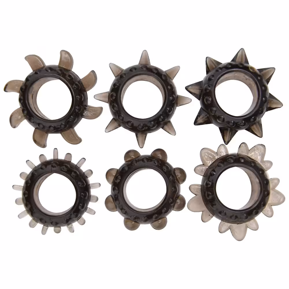 Loving Joy Textured Cock Ring Set (6 Pack) image 2