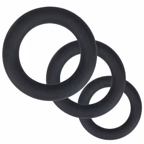 Loving Joy Thick Silicone Cock Rings 3 Pack Grey image 2