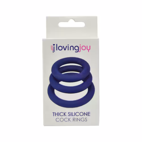 Loving Joy Thick Silicone Cock Rings 3 Pack image 4