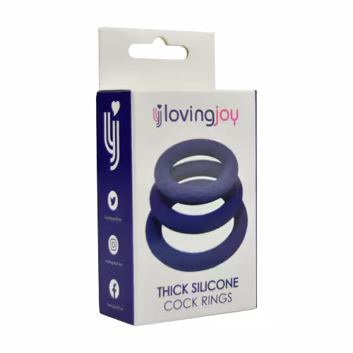 Loving Joy Thick Silicone Cock Rings 3 Pack image 5