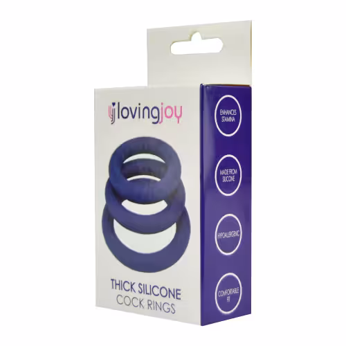 Loving Joy Thick Silicone Cock Rings 3 Pack image 6