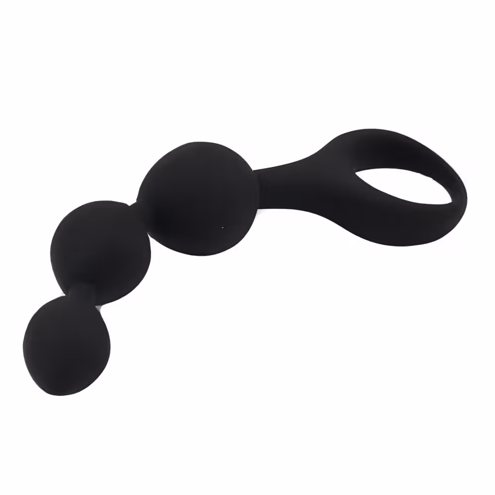 Loving Joy Triple Ripple Anal Beads-Black image 5