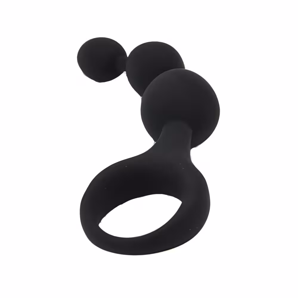Loving Joy Triple Ripple Anal Beads-Black image 6