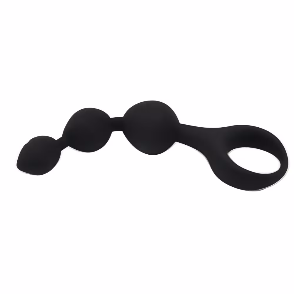 Loving Joy Triple Ripple Anal Beads-Black image 7