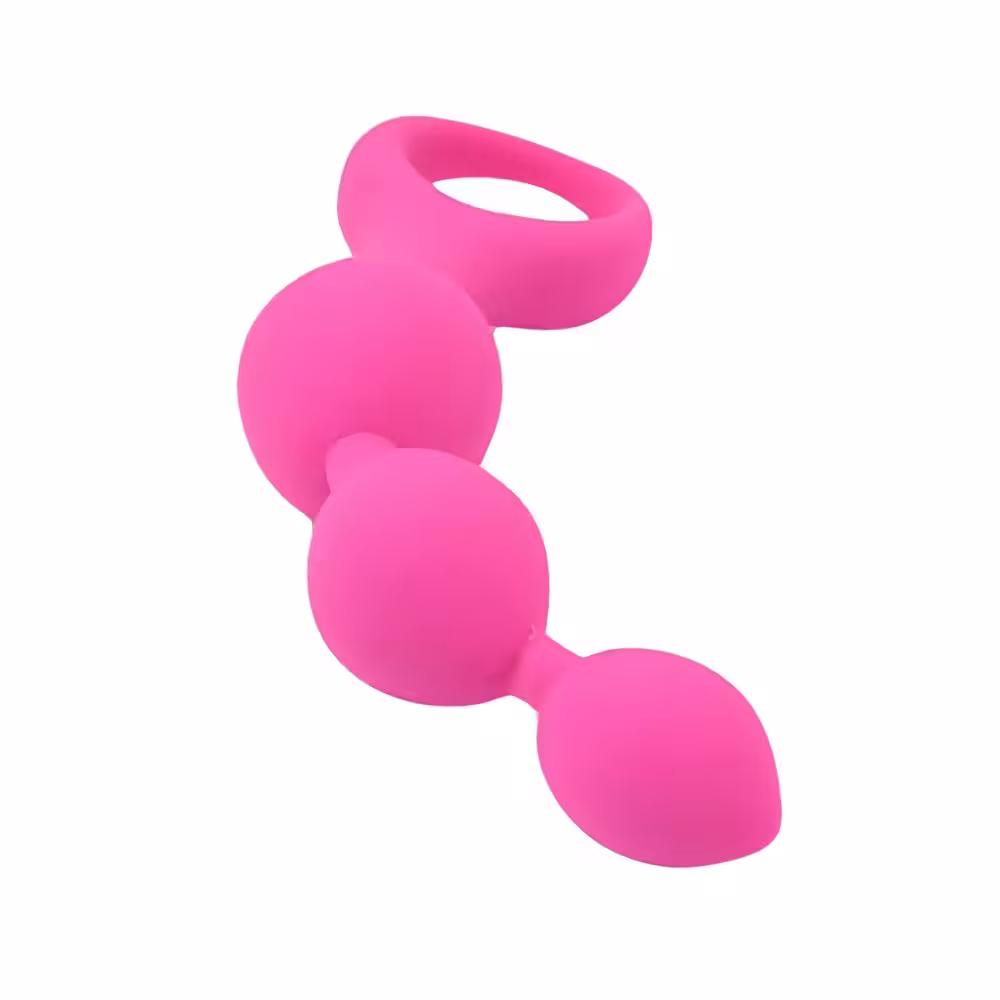 Loving Joy Triple Ripple Anal Beads-Pink image 2