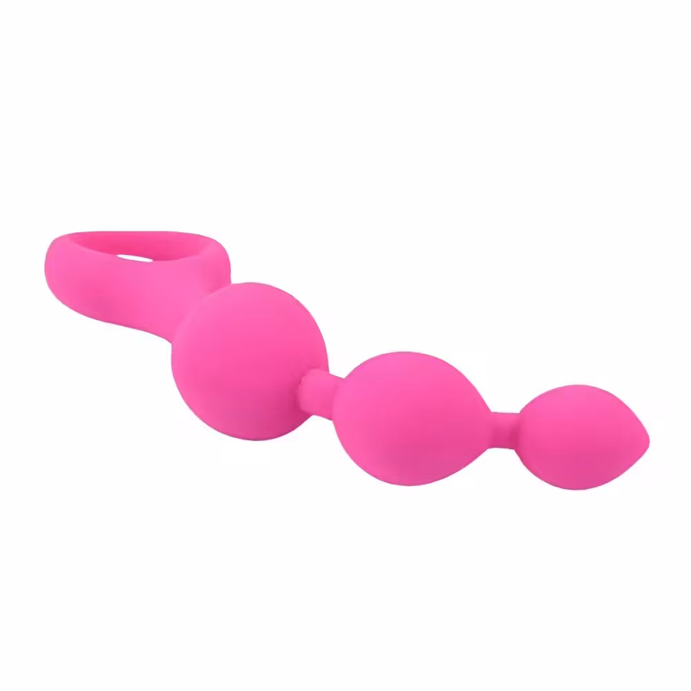 Loving Joy Triple Ripple Anal Beads-Pink image 3